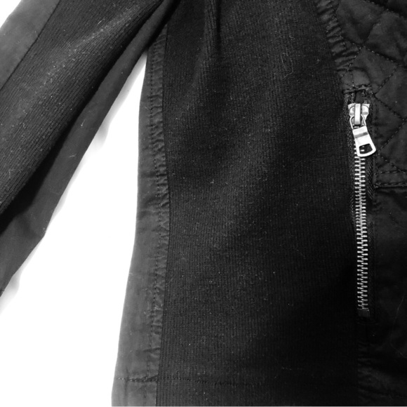 Maurices Small  Black Classic Jacket basic moto retro Quilted Cotton Snaps - Picture 5 of 12